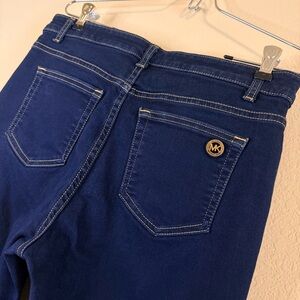 Michael Kors Dark Blue Women's Ankle Skinny Jeans with MK Logo Size 10